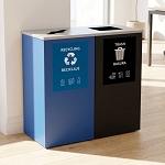 Kaleidoscope Square 2-Stream Station with Adhesive Vinyl Bin Signs | Denver Compliant