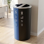 Kaleidoscope Half Round 2-Stream Station with Adhesive Vinyl Bin Signs | Denver Compliant