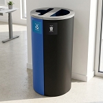 Kaleidoscope Half-Round 2-Stream Station with Adhesive Vinyl Bin Decals | Denver Compliant