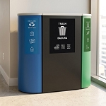 Kaleidoscope Half Round 3-Stream Staiton with Magnet Bin Signs | Denver Compliant