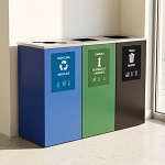 Kaleidoscope Square 3-Stream Station with Magnet Bin Signs | Denver Compliant