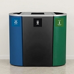 Kaleidoscope Half Round 3-Stream Staiton with Magnet Bin Decals | Denver Compliant