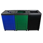 Evolve Three-Stream Multicolor Cube Recycling Station - Configurable