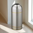 In Satin Aluminum with Satin Brass Bands 