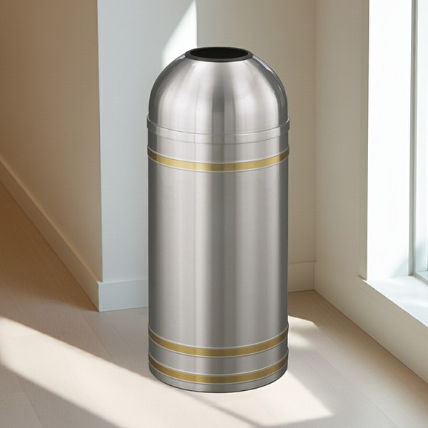 In Satin Aluminum with Satin Brass Bands 