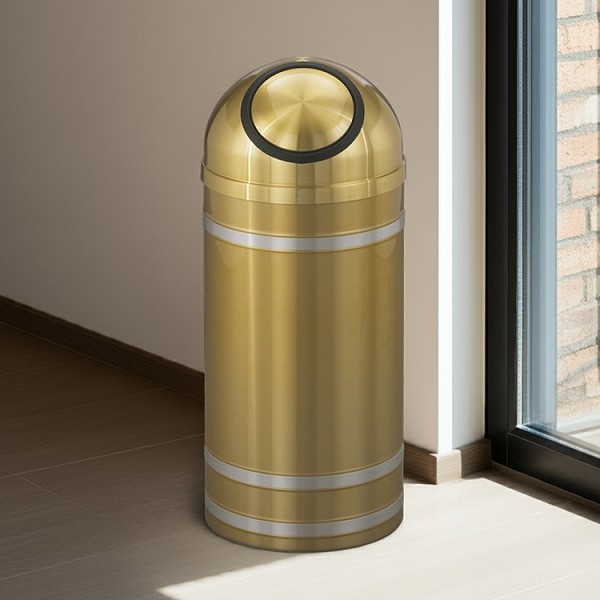 Capri Waste Receptacle with Self-Closing Dome-Top, 8- Gal 