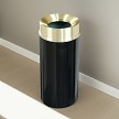 in black with satin brass lid 