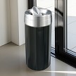 in black with satin aluminum lid 