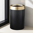 in black with satin brass lid 