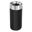 in black with satin aluminum lid 