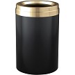 in black with satin brass lid 