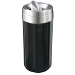 in black with satin aluminum lid 