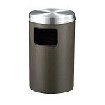 Mount Everest 16 Gal Waste Bin with Flat Top - Nickel w/Satin Aluminum Lid