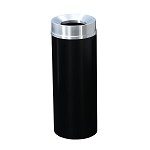 Mount Everest 12 Gal Waste Bin with Funnel Top - Satin Black Body w/Satin Aluminum Lid