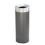 Mount Everest 12 Gal Waste Bin with Funnel Top - Silver Vein w/Satin Aluminum Lid
