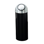 Mount Everest 8 Gal Waste Bin with Self-Closing Dome Top - Satin Black Body w/Satin Aluminum Lid