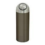Mount Everest 8 Gal Waste Bin with Self-Closing Dome Top - Nickel w/Satin Aluminum Lid