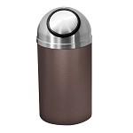 Mount Everest 12 Gal Waste Bin with Self-Closing Dome Top - Copper Vein w/Satin Aluminum Lid