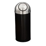 Mount Everest 16 Gal Waste Bin with Self-Closing Dome Top - Satin Black Body w/Satin Aluminum Lid