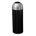 Mount Everest 8 Gal Waste Bin with Open Dome Top - Satin Black Body w/Satin Aluminum Lid