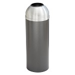 Mount Everest 8 Gal Waste Bin with Open Dome Top - Silver Vein w/Satin Aluminum Lid