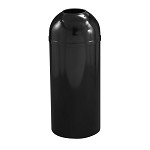 Mount Everest 16 Gal Waste Bin with Open Dome Top - Satin Black