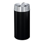 Mount Everest 16 Gal Waste Bin with Tip-Action Top - Satin Black Body w/Satin Aluminum Lid