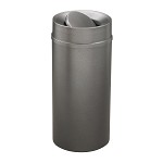 Mount Everest 16 Gal Waste Bin with Tip-Action Top - Silver Vein