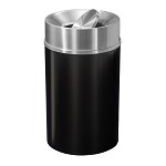 Mount Everest 33 Gal Waste Bin with Tip-Action Top - Satin Black Body w/Satin Aluminum Lid