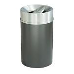 Mount Everest 33 Gal Waste Bin with Tip-Action Top - Silver Vein w/Satin Aluminum Lid