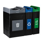 Avante Triple Station: 115 Gal Waste, Recycling & Compost Bins