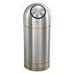 Shown in satin aluminum with satin brass bands 