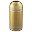 Capri Waste Bin with Open Dome-Top in Satin Brass with Satin Aluminum Bands 